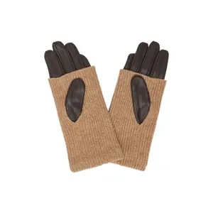 Leather Gloves with Knitted Cuff Women COMMA image-1