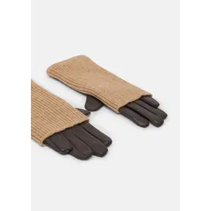 Leather Gloves with Knitted Cuff Women COMMA image-2