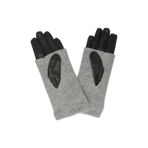 Leather Gloves with Knitted Cuff Women COMMA image-1