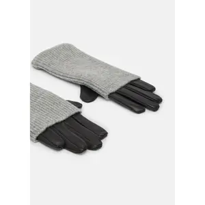 Leather Gloves with Knitted Cuff Women COMMA image-2