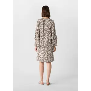 Printed Chiffon Dress with Ruffle Sleeve Details for Women COMMA image-4