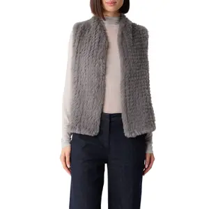Women's Knitted Faux Fur Gilet COMMA image-2