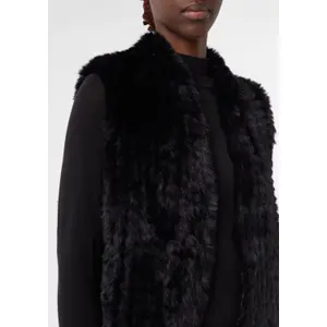 Women's Knitted Faux Fur Gilet COMMA image-3