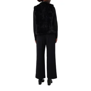 Women's Knitted Faux Fur Gilet COMMA image-5