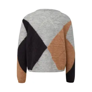 Women's Alpaca Diamond Pattern Pullover COMMA image-1