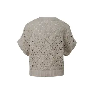 Lace Pattern Pull with Sparkling Sequins for Women COMMA image-1