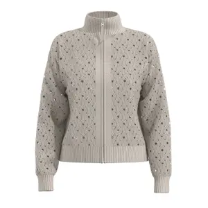 Women's Open Structure Sequin and Lurex Cardigan COMMA image-0