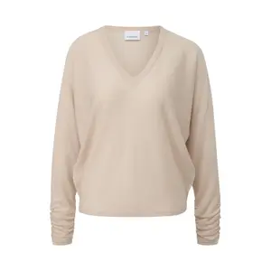 Sophisticated V-Neck Batwing Sleeve Women's Pullover COMMA image-0