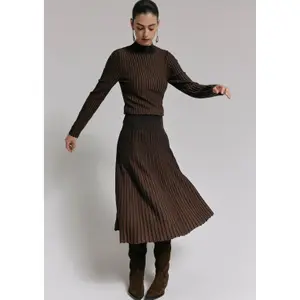 Pleated skirt for women COMMA Midi image-6