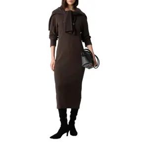Mid-Length Ribbed Knit Dress Women COMMA image-6