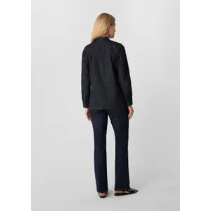 Women's Long Sleeve Soft Denim Blouse with Lavallière Collar COMMA image-4