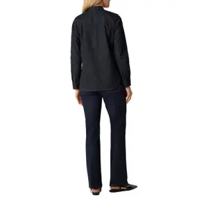 Women's Long Sleeve Soft Denim Blouse with Lavallière Collar COMMA image-5
