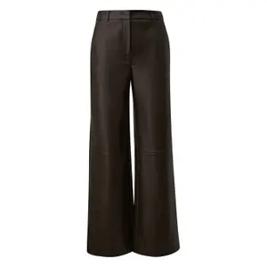 Women's Wide Nappa Leather Effect Trousers COMMA image-0