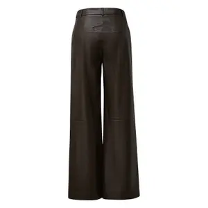 Women's Wide Nappa Leather Effect Trousers COMMA image-1