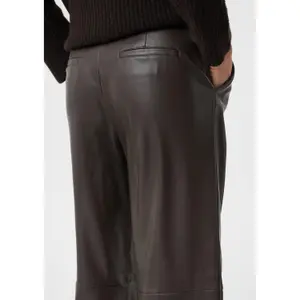 Women's Wide Nappa Leather Effect Trousers COMMA image-3