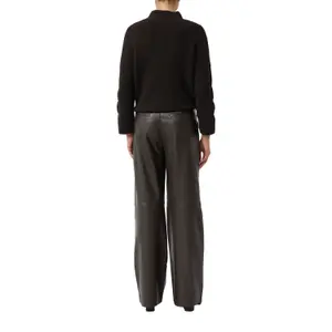 Women's Wide Nappa Leather Effect Trousers COMMA image-5