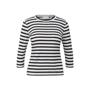 Women’s Slim Fit 3/4 Sleeve Striped T-Shirt COMMA image-0