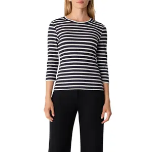 Women’s Slim Fit 3/4 Sleeve Striped T-Shirt COMMA image-2