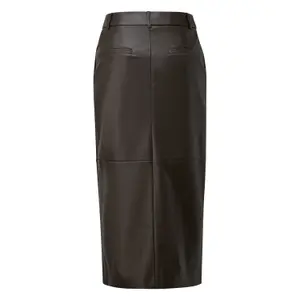 Women's leather skirt COMMA Midi image-1