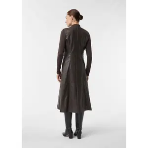 Women's Soft Faux Leather Midi Dress with V-Neck COMMA image-4