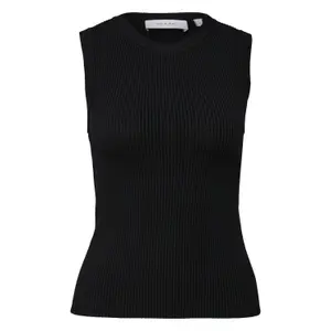 Slim Fit Fine Ribbed Knitted Vest for Women COMMA image-0
