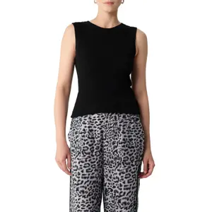 Slim Fit Fine Ribbed Knitted Vest for Women COMMA image-2