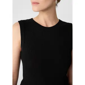 Slim Fit Fine Ribbed Knitted Vest for Women COMMA image-3