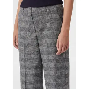 Check Print Culotte Trousers for Women COMMA image-3