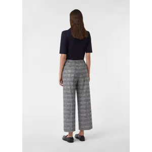 Check Print Culotte Trousers for Women COMMA image-4