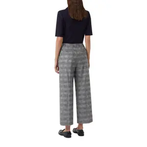 Check Print Culotte Trousers for Women COMMA image-5