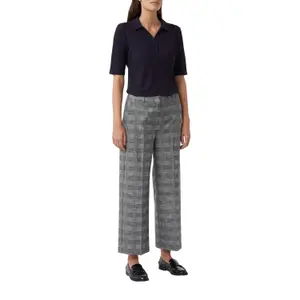 Check Print Culotte Trousers for Women COMMA image-6