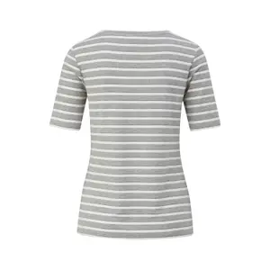 Slim Fit Striped Viscose Blend T-Shirt for Women COMMA image-1