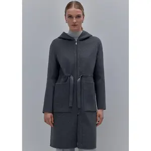 Women's Double-Faced Wool-Look Hooded Parka COMMA image-3