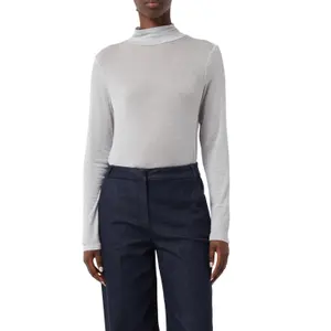 Women's Long Sleeve Lyocell T-Shirt with High Collar COMMA image-2