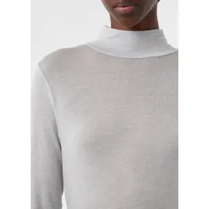 Women's Long Sleeve Lyocell T-Shirt with High Collar COMMA image-3