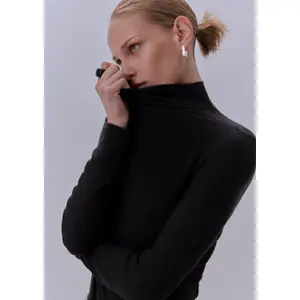 Women's Long Sleeve Lyocell T-Shirt with High Collar COMMA image-6