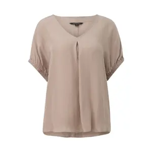 Women's V-Neck Blend Viscose Blouse with Dropped Shoulders COMMA image-0