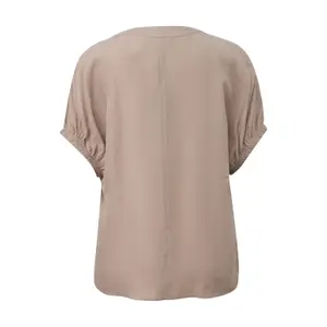 Women's V-Neck Blend Viscose Blouse with Dropped Shoulders COMMA image-1