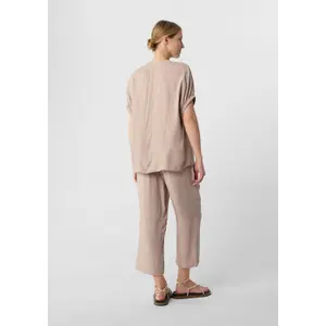 Women's V-Neck Blend Viscose Blouse with Dropped Shoulders COMMA image-4