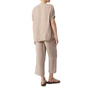 Women's V-Neck Blend Viscose Blouse with Dropped Shoulders COMMA image-5