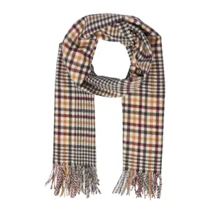Fringed Soft Check Pattern Scarf Women's COMMA image-1