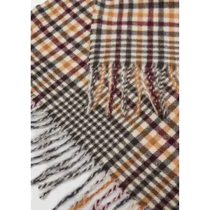 Fringed Soft Check Pattern Scarf Women's COMMA image-5