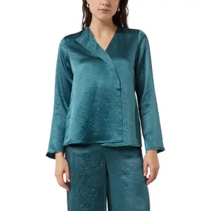 Fluid Satin V-Neck Blouse Women's COMMA image-2