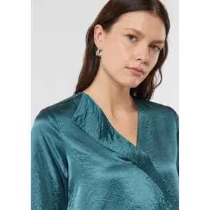 Fluid Satin V-Neck Blouse Women's COMMA image-3