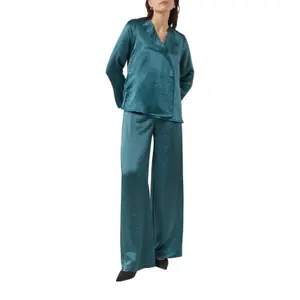 Fluid Satin V-Neck Blouse Women's COMMA image-6