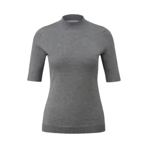 Refined Slim Knit Pull with High Neck and Three-Quarter Sleeves for Women COMMA image-0