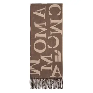 Soft Reversible Scarf with Fringes and Logo Print Women's COMMA image-6