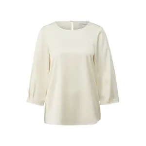 Women's Satin Blouse with 3/4 Sleeves and Delicate Pleats COMMA image-0