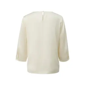 Women's Satin Blouse with 3/4 Sleeves and Delicate Pleats COMMA image-1