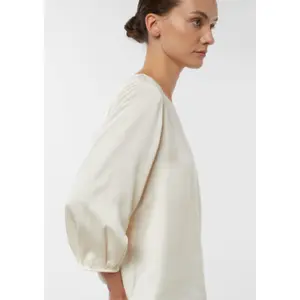 Women's Satin Blouse with 3/4 Sleeves and Delicate Pleats COMMA image-3